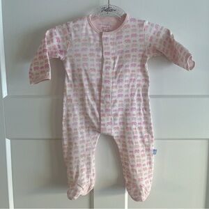 Magnetic Me Organic Cotton Pink Elephant Print Kids One Piece size 3-6month